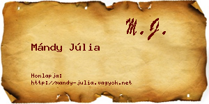 Mándy Júlia névjegykártya